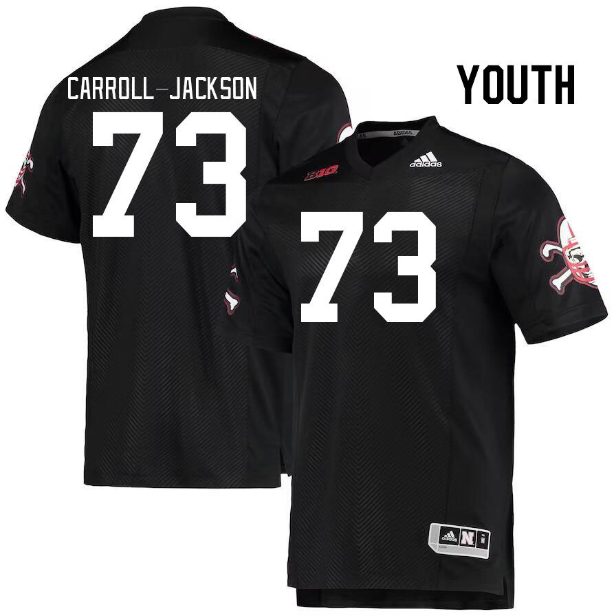 Youth #73 Vincent Carroll-Jackson Nebraska Cornhuskers College Football Jerseys Stitched Sale-Black